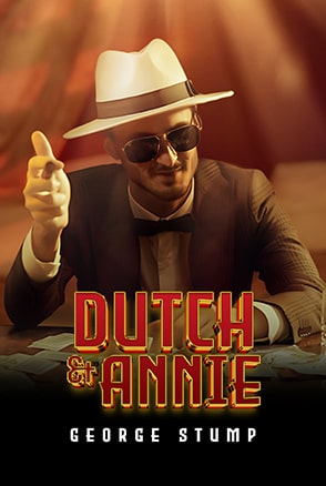 dutch & annie - george stump: A black and white image of Dutch and Annie standing next to a tree stump named George.